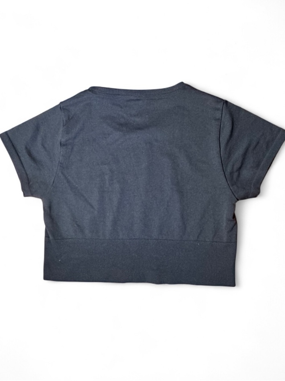 OFFLINE by Aerie Sidewalk Seamless Cropped T-Shirt | Black | Size Large - Picture 4 of 5